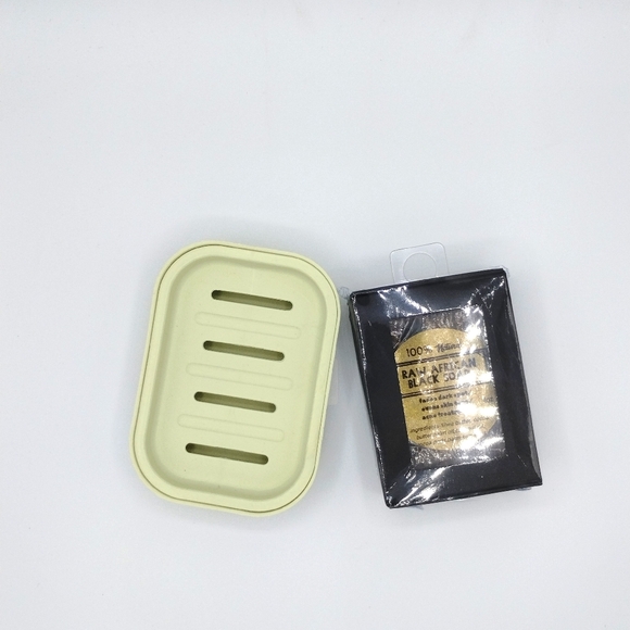 One 4oz bar of 100% Raw African black Soap + FREE SOAP DISH - Picture 2 of 5